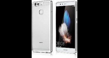 Hoesje geschikt voor Huawei P10 Plus - Siliconen Zilveren Bumper Electro Plating met Transparante TPU (Silver Silicone / Cover)
