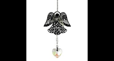 Zonnevanger - Kristallen met Engel en regenboogkristalhartje - 30 cm