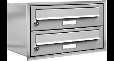 Brievenbus 2 adressen met rand (inbouw)