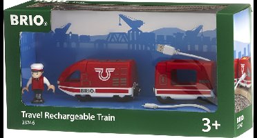 BRIO Oplaadbare trein - Rode passagierstrein met USB kabel - 33746