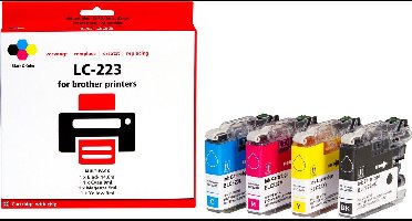 Pixeljet LC-223 (4-pack) inktcartridge |Zwart|Cyaan|Magenta|Geel| - geschikt voor Brother