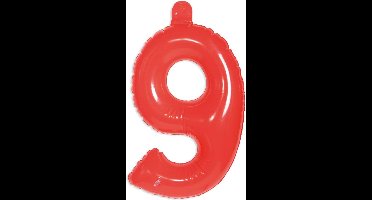 Opblaascijfer 9 rood