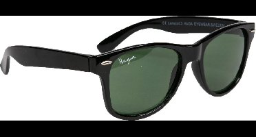 Haga Eyewear Kinderzonnebril Wayfarer - Zwart - 5-10 jaar - 100% UV-A en UV-B Bescherming - Inclusief Microvezel Pouch
