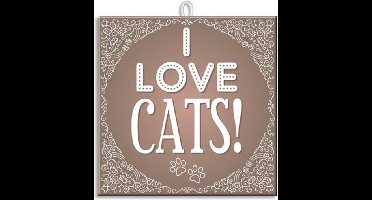 Paperdreams - Slogan tegel - I love cats