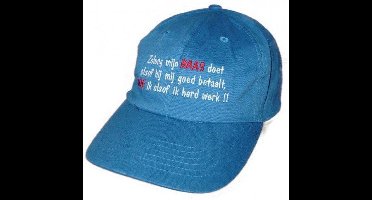Benza - Katoenen geborduurde katoenen baseball cap, pet: Zolang mijn baas doet alsof �