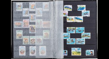 Postzegelinsteekalbum Basic S 64, zwarte bladen, harde zwarte kaft, A4-formaat