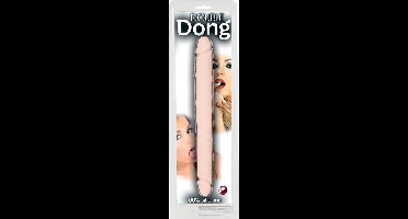 You2Toys – Dubbele Dildo met Uitpuilende Aders voor de Intieme Ingangen Flexibel en Lang – 30,5 cm – beigeig