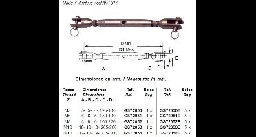Goldenship Spanner Aisi-316 5 Eenheden Zilver 12 mm