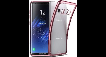 Hoesje Transparant geschikt voor Samsung Galaxy S8 Plus - Roze Goud Siliconen TPU Hoesje Case