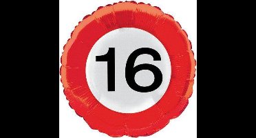 Heliumballon Verkeersbord - Leeftijd 16 Jaar