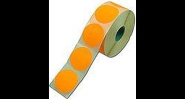 Etiket fluor oranje 35 mm, 1000 stuks