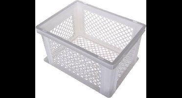 Benson Fietskrat - wit - lichtgewicht - 40x30x22 cm - melkkrat