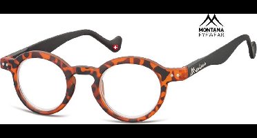 Montana Leesbril Panto Turtle Oranje Sterkte +3,00 (box69)