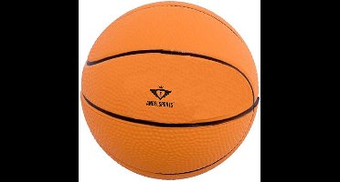Basketbal - soft foam - 12,5 cm dia, in net met headercard, kleur oranje