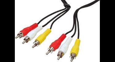 3x RCA mannelijk - 3x RCA mannelijk 1,50 m