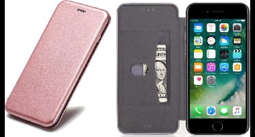 Hoesje geschikt voor iPhone 8 / 7 - Book Case Kunstleer Minimalistisch Roségoud