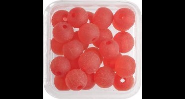 Glasparels Rond Mat Rood