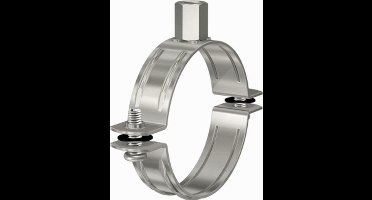 FLAM tweedelige beugel BRS, RVS (RVS), blank, uitw buisdiam 75 - 80mm