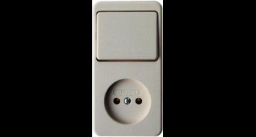 Wandcontactdoos combinatie wissel opbouw crème