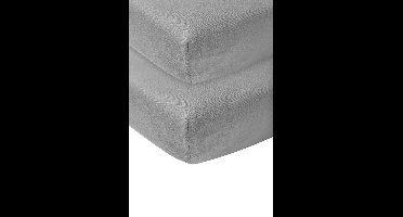Meyco Baby Uni hoeslaken wieg - 2-pack - grey - 40x80/90cm
