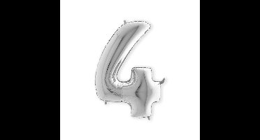 Folie Ballon Cijfer 5 - Zilver - 101cm