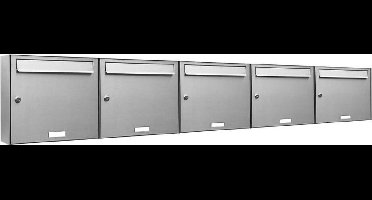 Brievenbus 5 adressen groot muurmontage