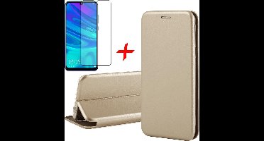 Hoesje geschikt voor Huawei P Smart (2019) - Book Case Portemonnee Goud + Screen Protector Tempered Glass van iCall
