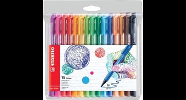 STABILO pointMax - Hardtip Fineliner 0,8 mm - Nylon Punt - Etui Met 15 Kleuren