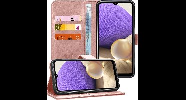 Hoesje geschikt voor Samsung A32 Book Case Kunstleer Wallet - Rosegoud