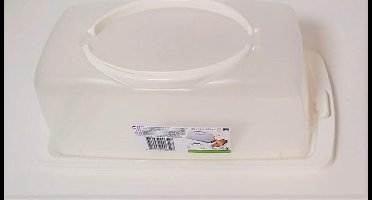 Cakebox Wit Rechhoekig - caketrommel - Broodtrommel  - Bewaardoos