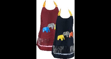 2 x Kinder Hobby schort- klieder en knutselschort - 55 x 56 cm - 4 t/m 9 jaar - Donkerrood & Donkerblauw