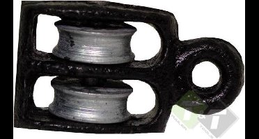 Katrol dubbel - diameter 12 mm - voor 3mm touw of kabel