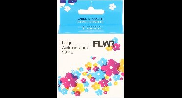 FLWR - Printetiket / 99012 breed / Wit - Geschikt voor Dymo