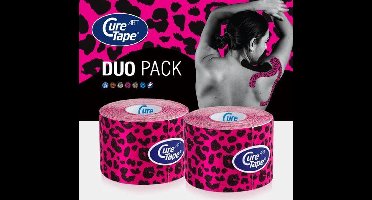 CureTape® Art Leopard - Kinesiotape - Voordeelset 2 rollen Leopard 5cm x 5 m - Kinesiotape met unieke print - FysioTape - elastische tape met print voor blessurebehandeling en herstel