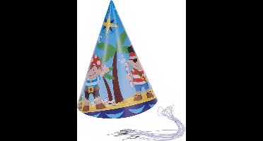 Feesthoedjes van papier | Piraten | 8 stuks