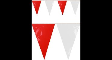 Vlaggenlijn Rood/ Wit Brandveilig, PVC, Brandvertragend, 10 meter, Carnaval, Themafeest , Verjaardag, Voetbal