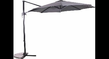 Zweefparasol Libra Grijs Ø300 cm - inclusief kruisvoet & hoes