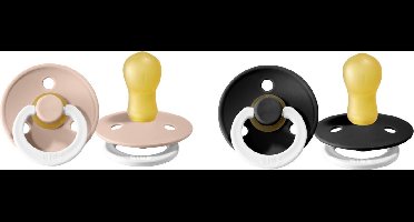 Bibs fopspeen - maat 1 0-6 maanden - 2 stuks - Glow in the dark Blush - Glow in the dark Black