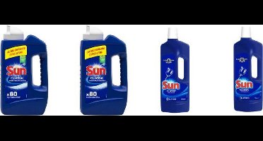 2 x Sun Vaatwaspoeder 1360 gr - 2x Sun Glanspoelmiddel 750 ml - Voordeelverpakking