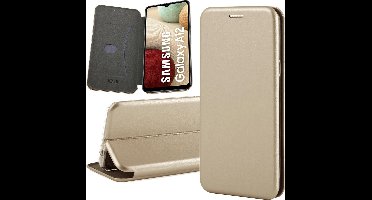 Hoesje geschikt voor Samsung Galaxy A12 - Book Case Kunstleer ThinShield Goud
