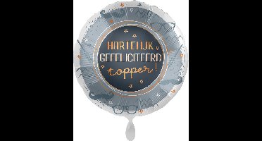 Folieballon Hartelijk gefeliciteerd Topper 43 cm