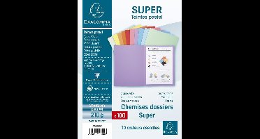 Exacompta Pak Van 100 Dossiermappen Super 250 - 24x32cm- Assorti