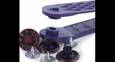 Prym Jeans-Knopen, Brons Antiek Koper, Laurier Krans, 17 mm, Per Pakje (8 Stuks).