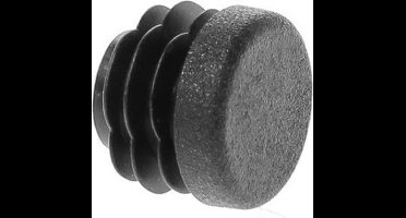 Inslagdop - rond - 12 mm - zwart - kunststof- 10 stuks