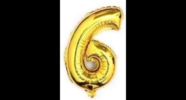 cijferballon 6 goud 32 inch, kindercrea