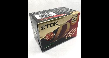 Audio Cassette Tape (5 pack) TDK D-60 normaal Position type I / Uiterst geschikt voor alle opnamedoeleinden / Sealed Blanco Cassettebandjes / Cassettedeck / Walkman / TDK Audio Tape.
