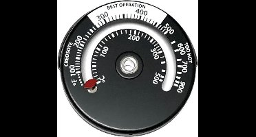 Kachelpijp thermometer voor houtkachels. Meet de temperatuur van uw houtkachel op de pijp.