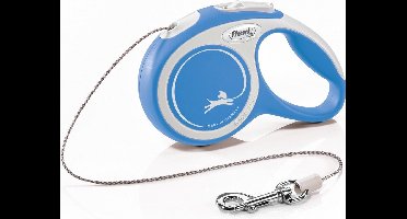Flexi Rollijn New Comfort Koord Xs 3 m - Hondenriem - Blauw&Lichtgrijs