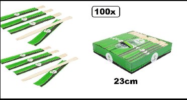 100x Chopsticks eetstokjes bamboe 23cm - korea stokjes restaurant wok noodles food buffet festival thema feest