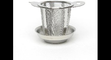 Handige Thee zeef met schaaltje rvs